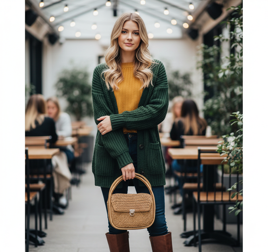 Bolso de Mano para Mujer Hecho a Mano en Crochet | Accesorio Boho Chic Único | Compra en Nordestina.es