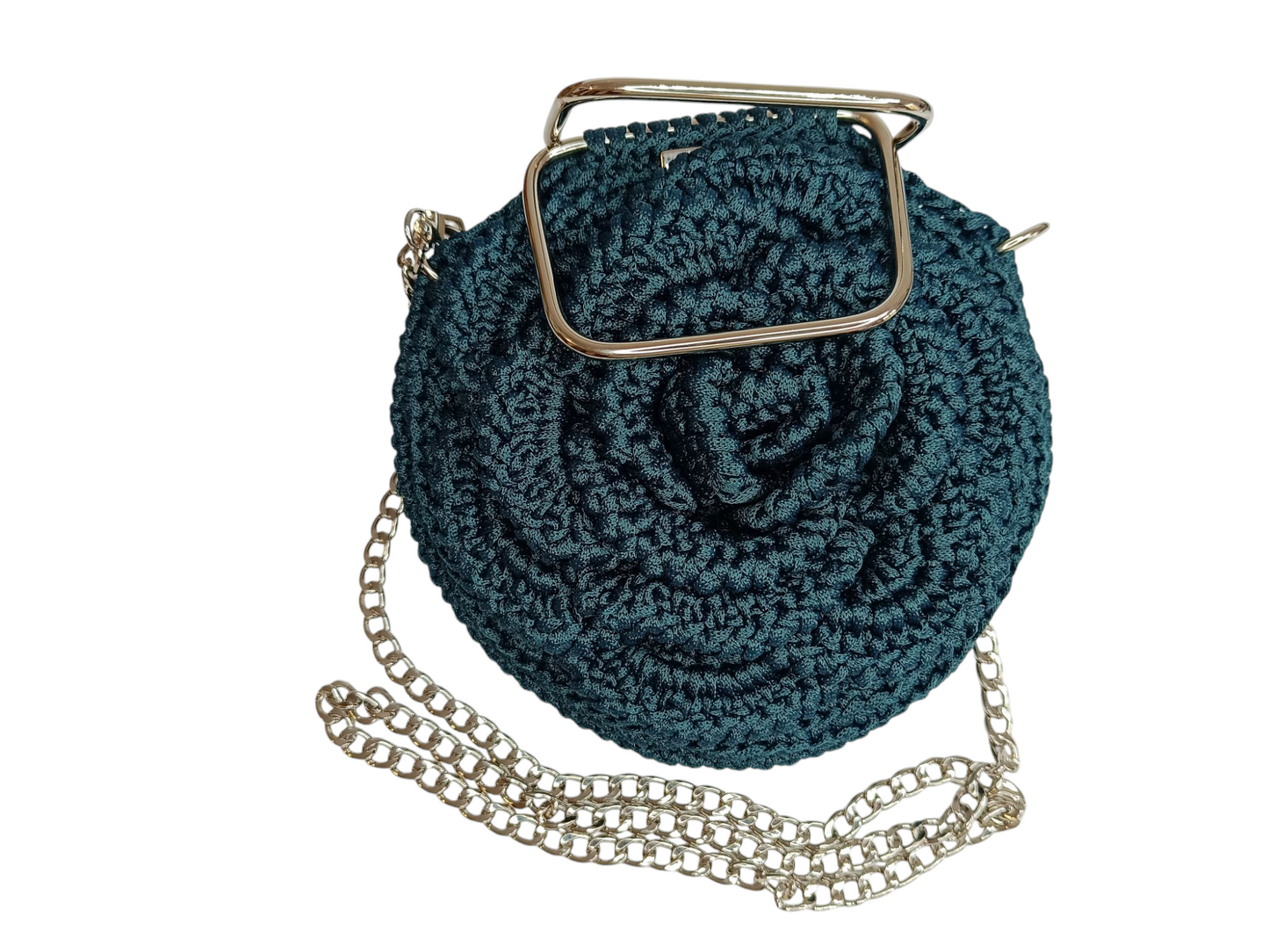 Bolso de Crochet Flor azul