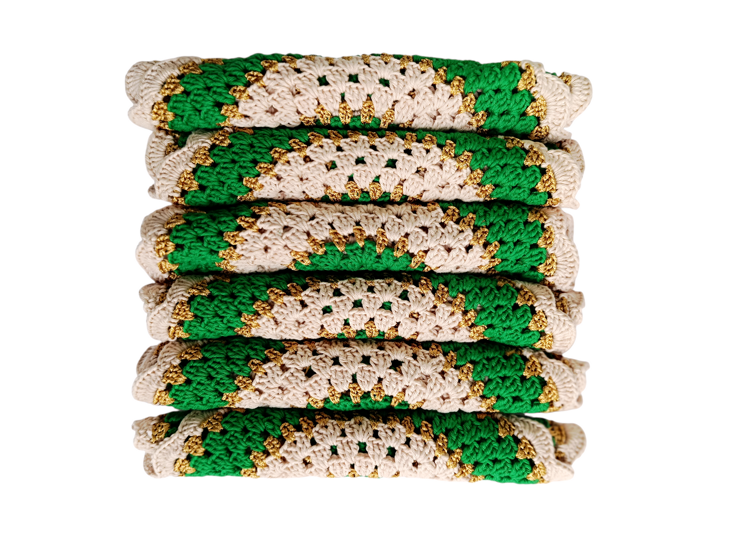 Bajo Plato Navideño de Crochet – Hecho a Mano en España – Algodón + Hilo Dorado | Nordestina