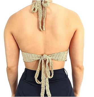 Top de crochet para mujer, estilo elegante con diseño de ganchillo, perfecto para la playa o piscina.