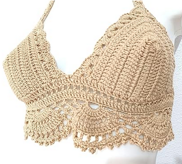 Top de crochet para mujer, estilo elegante con diseño de ganchillo, perfecto para la playa o piscina.